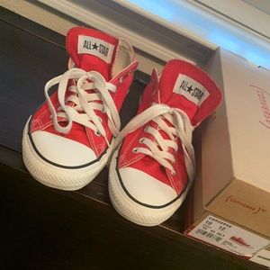 Red converse all star low
